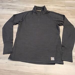 Ariat Rebar Gridwork Baselayer Shirt Womens Meduim Black Quater Zip Long Sleeve